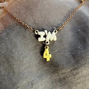 dainty child's necklace 4 year old birthday charm vintage